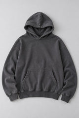 Oversized Full-Zip Fleece Hoodie - Black